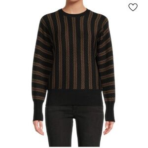 Yal Sweater Sak’s 5th Avenue Black And Gold Geometric